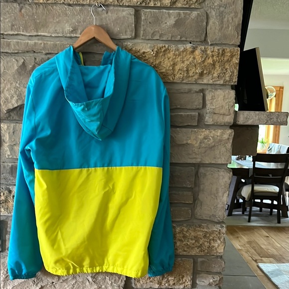 Blackjack Neon Blue, Yellow & Pink Pullover Zip Windbreaker Size Large - Picture 11 of 13
